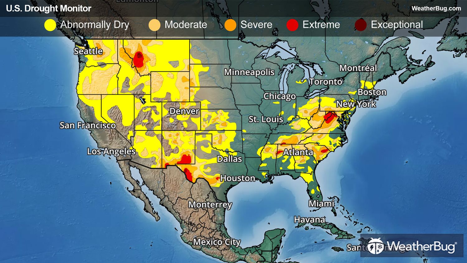 Latest Drought Update Targeted Improvements in the East, Widespread