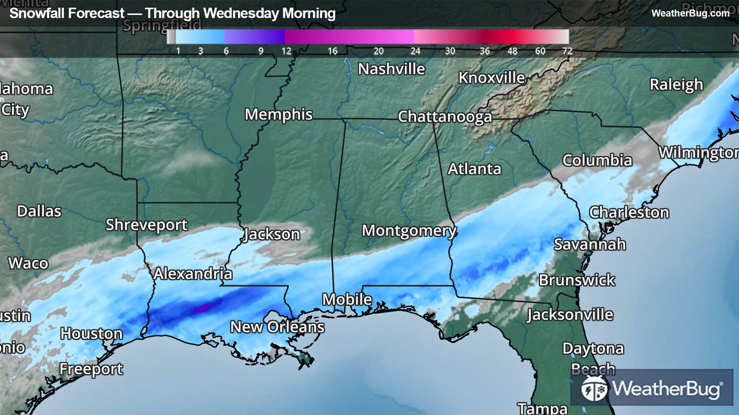Deep South Winter Storm Poised to Cause Travel Headaches | WeatherBug ...