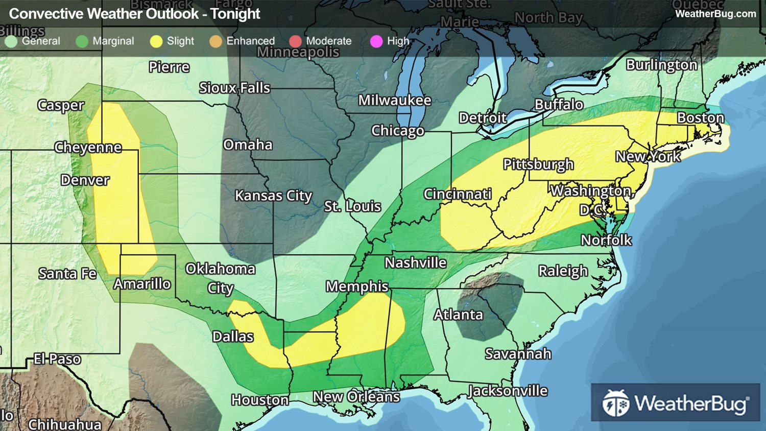 Severe Thunderstorms Dot the Map Across U.S. Today | WeatherBug