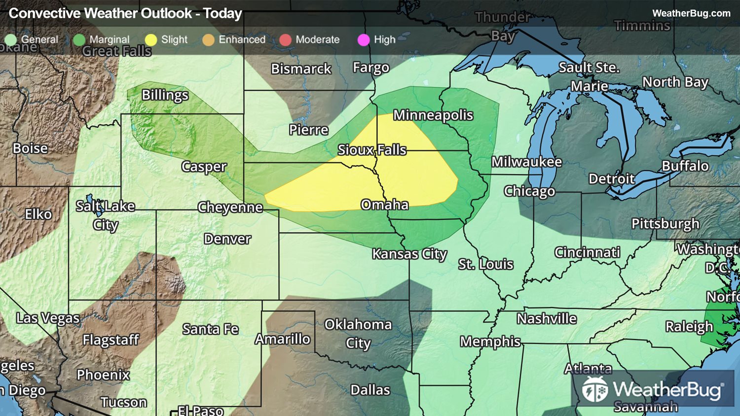 Gusty Storms Possible From The Mid-Atlantic to Northern Rockies ...