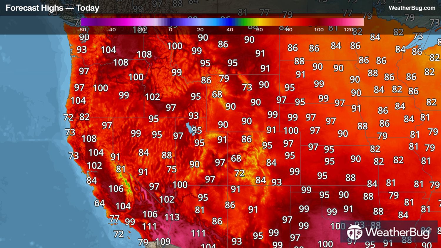 Scorching Heat Hits West; Still Hot Along The Gulf WeatherBug