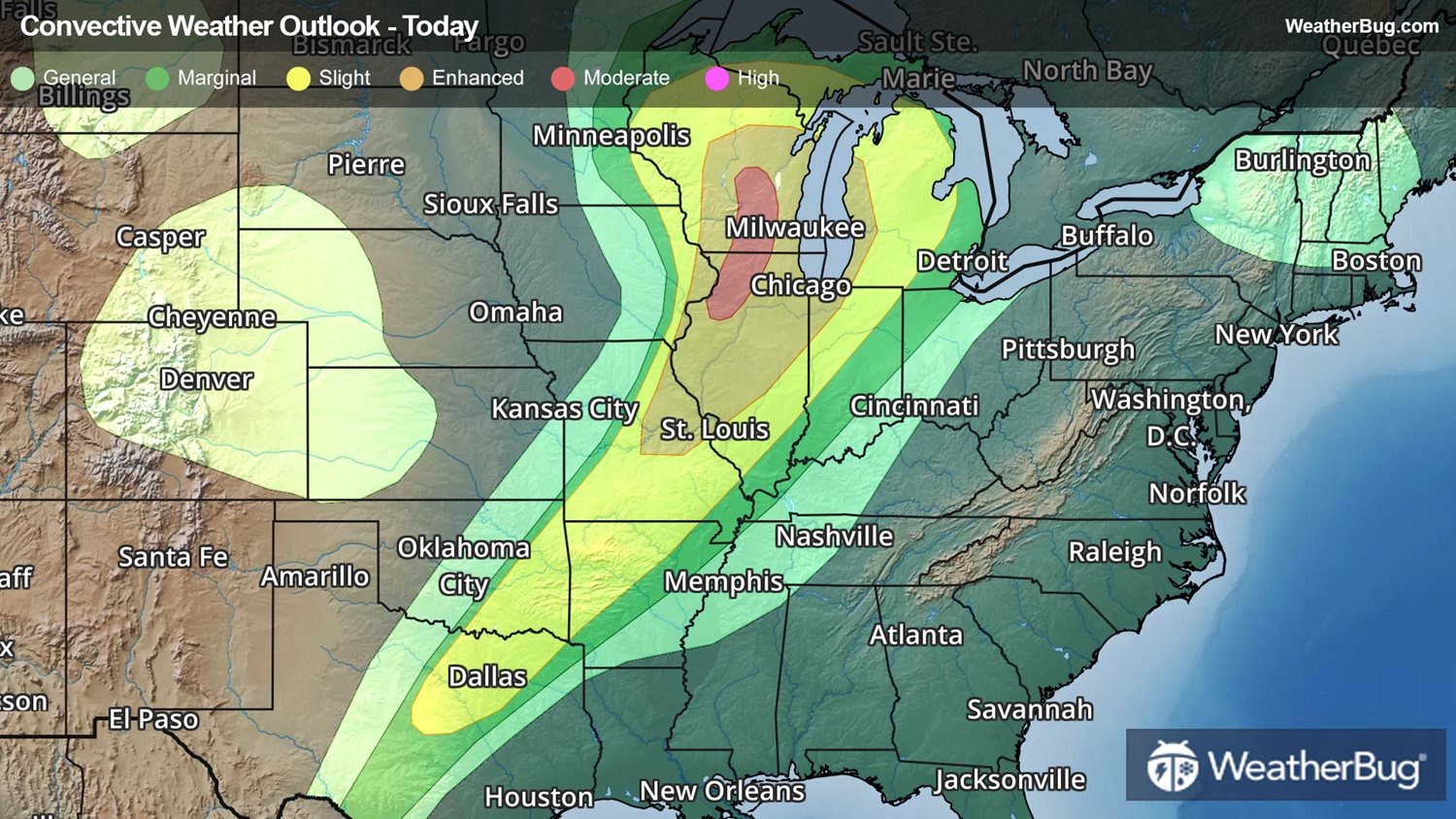Dangerous Severe Weather Outbreak Peppers Mississippi Valley to Great