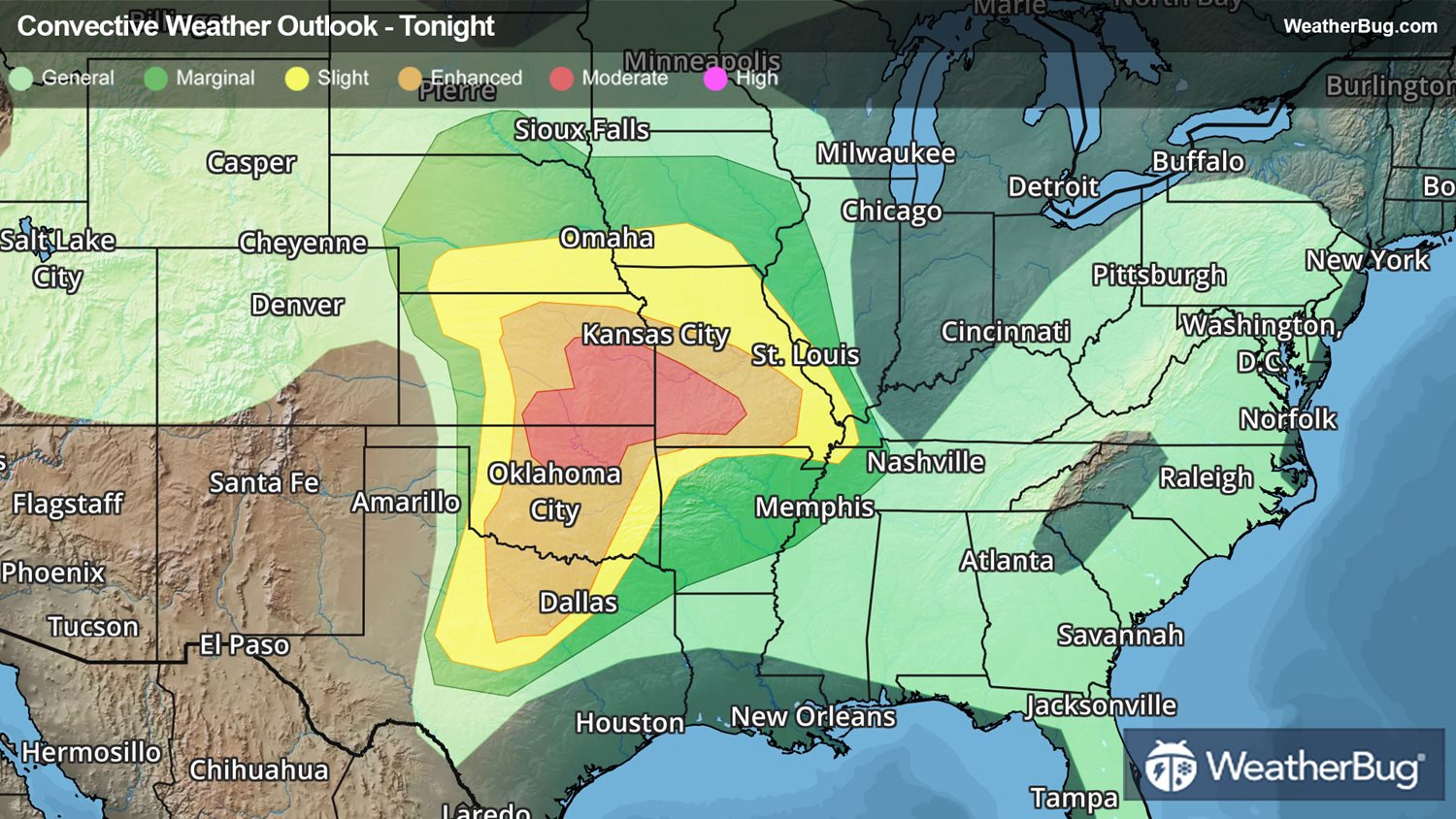 Major Thunderstorms Bubbling Across Southern Plains | WeatherBug ...