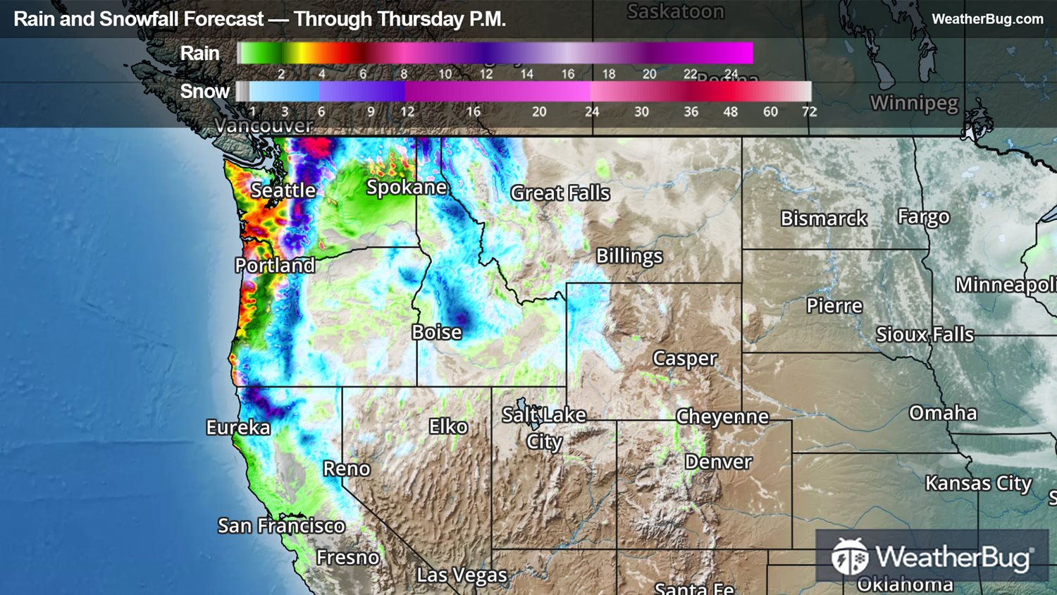 Torrential Rain and Mountain Snow Galore for West | WeatherBug