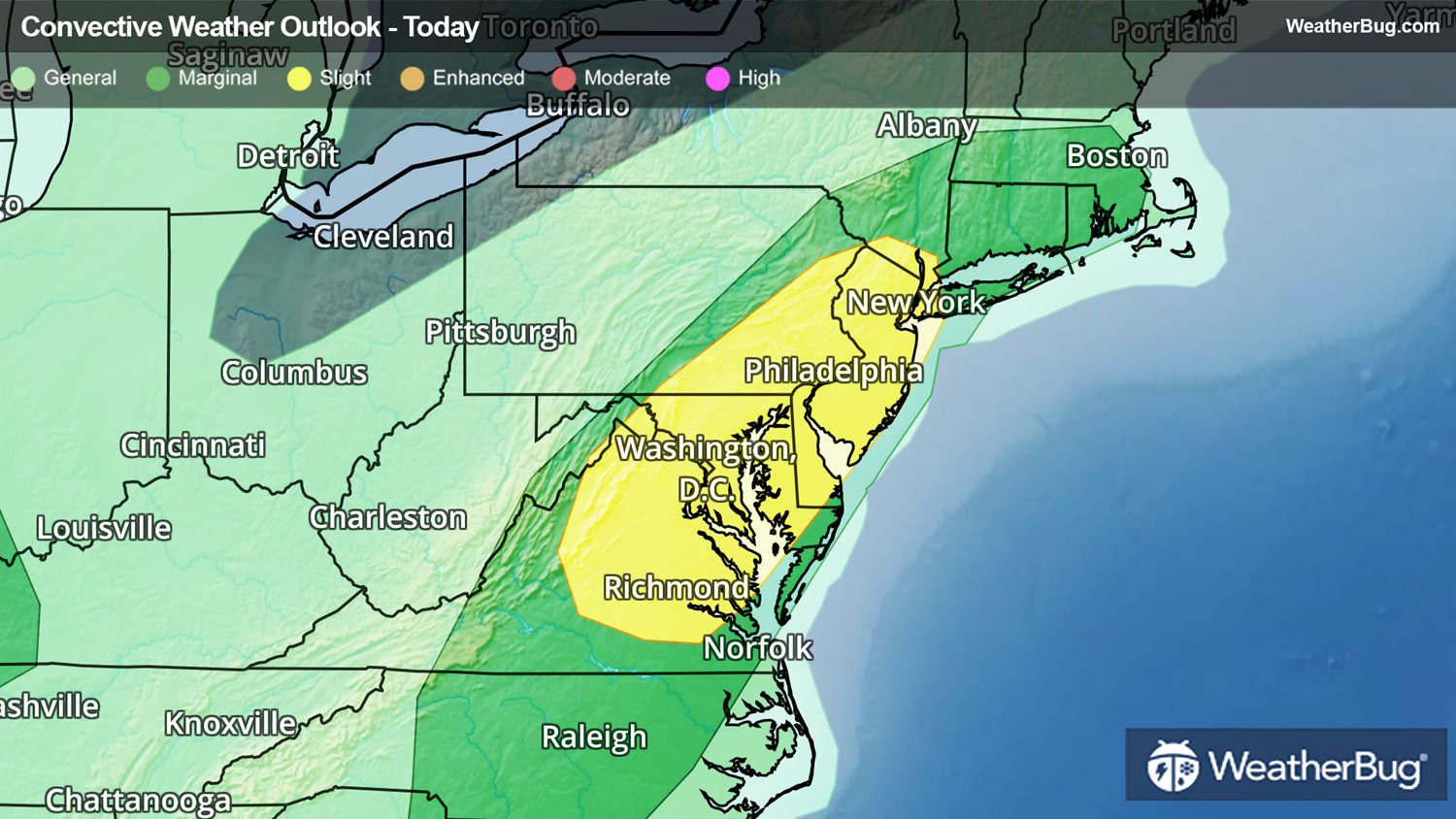 Big Thunderstorms to Pepper The East Coast | WeatherBug | WeatherBug
