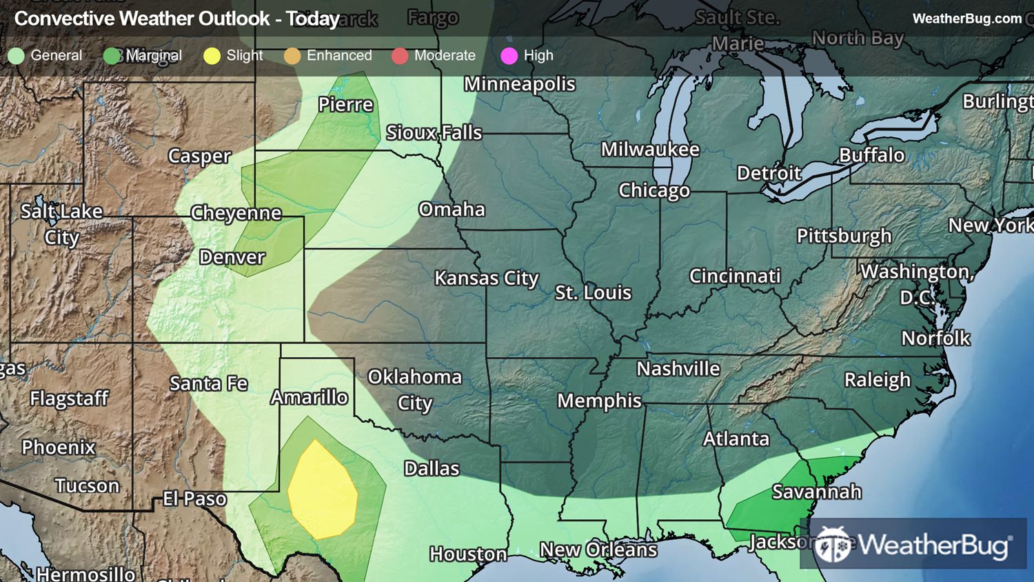 A Few Pockets of Big Thunderstorms Pepper Nation's Heartland ...