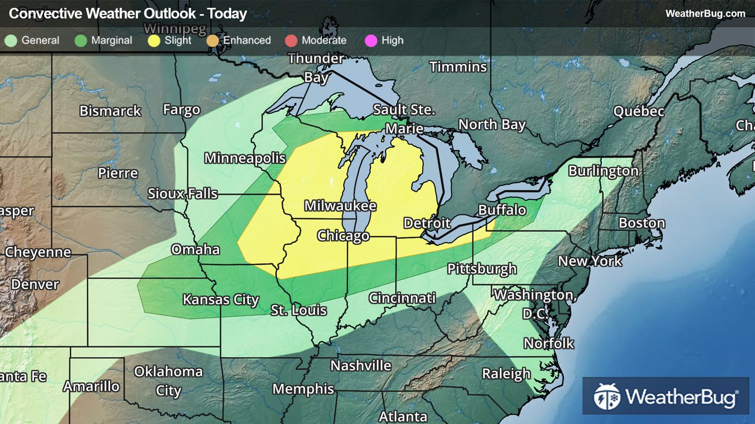 Powerful Thunderstorms Eye Midwest, Great Lakes | WeatherBug