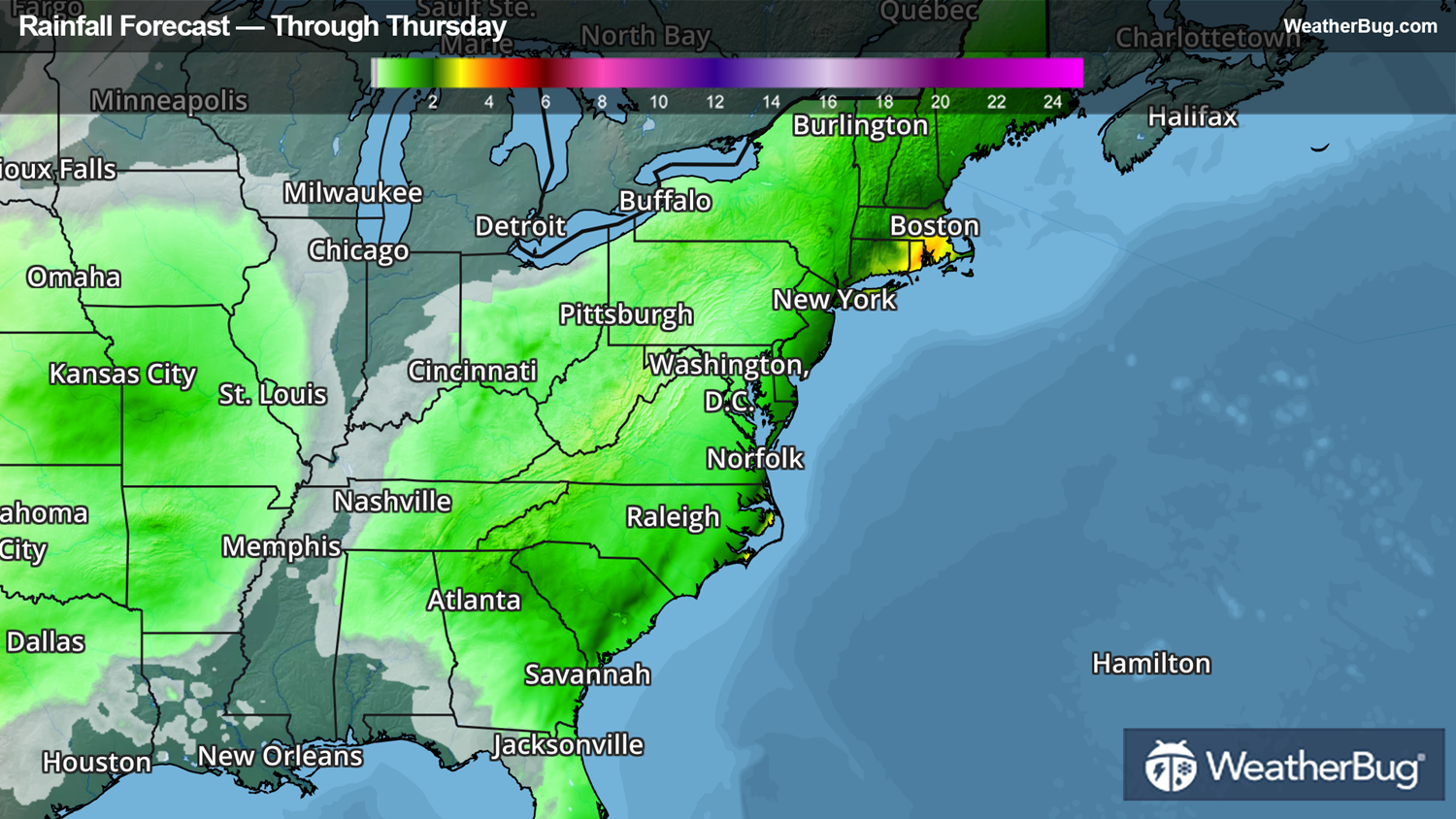 East Coast Gets Soaked In Rain WeatherBug