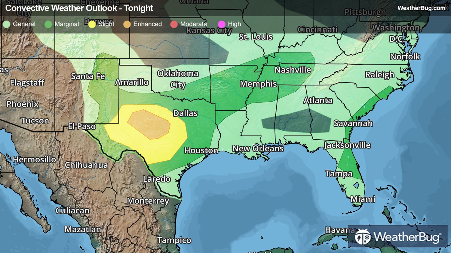 Gusty Thunderstorms to Impact the South | WeatherBug | WeatherBug