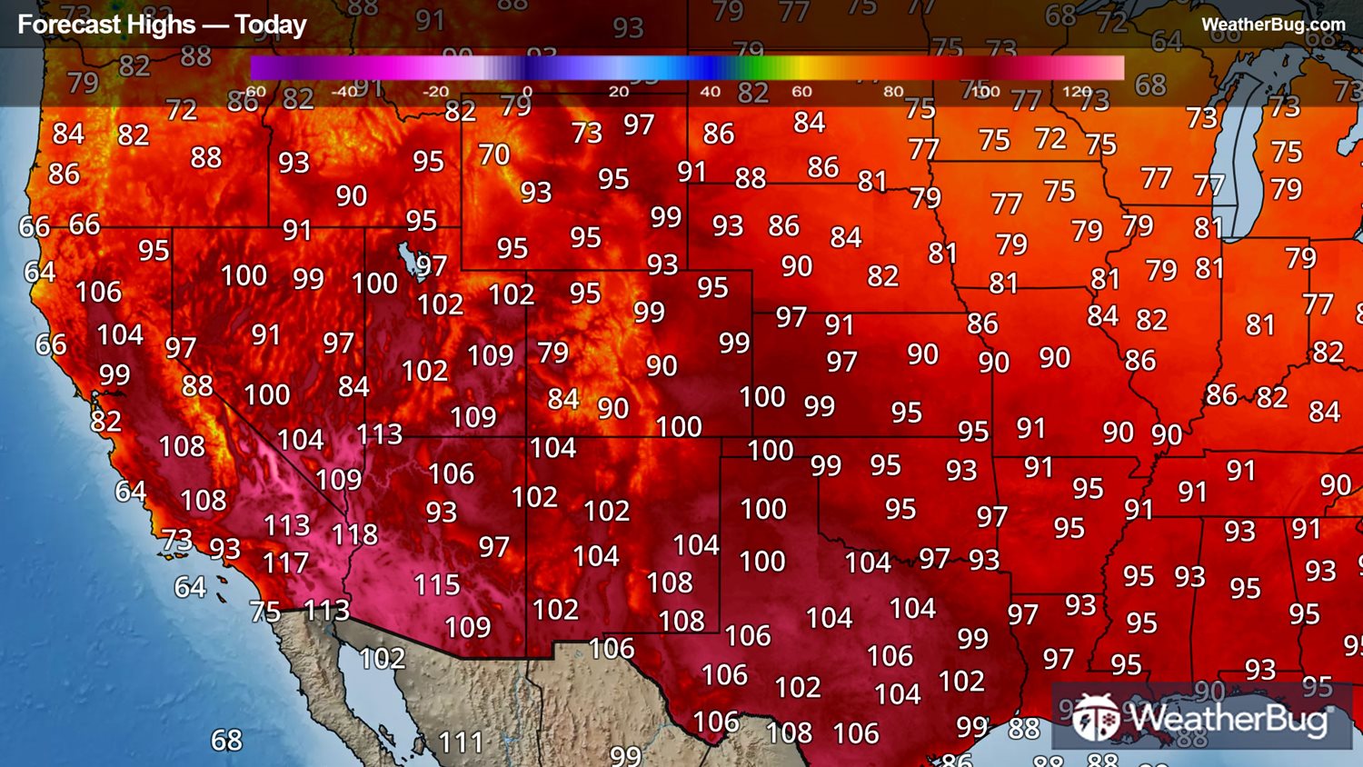 No Reprieve of Sweltering Temperatures for the Western, Southern U.S