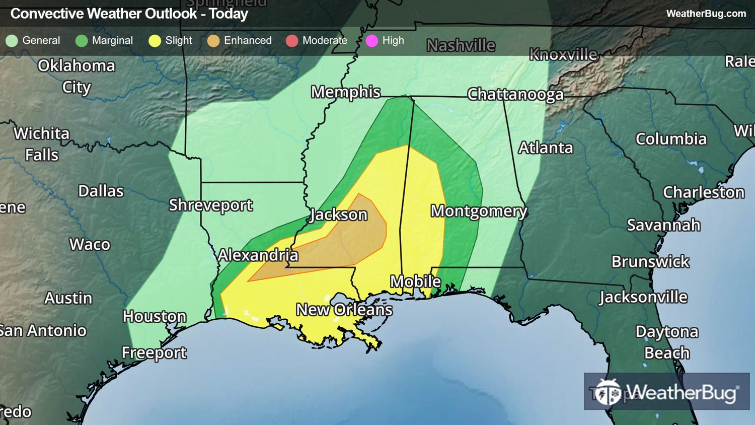 Severe Weather Aims for Deep South | WeatherBug | WeatherBug