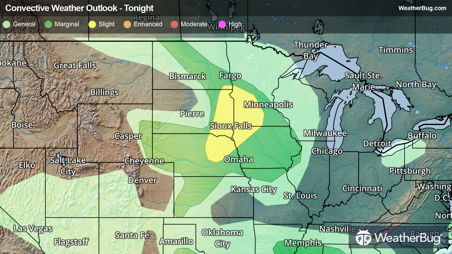 Severe Thunderstorms Target Northern Plains Overnight | WeatherBug