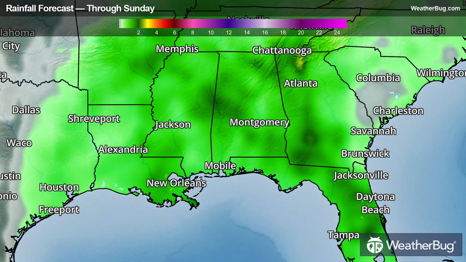 Weekend Offers More Rain for Deep South | WeatherBug | WeatherBug