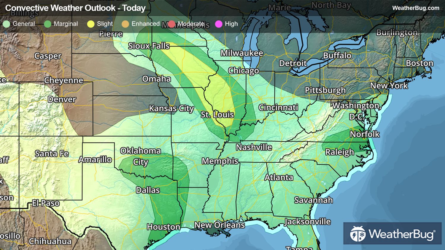 Severe Storms Possible In The Midwest, Southern Plains | WeatherBug ...