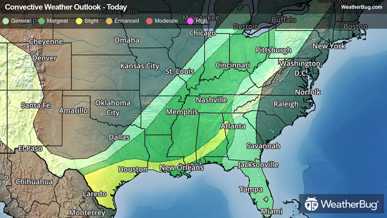 Soaking Storms Shift Into Deep South | WeatherBug | WeatherBug
