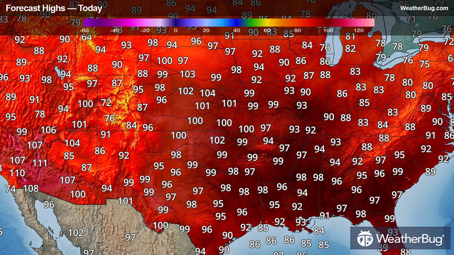 Dangerous Heat Bakes Nation's Midsection, Southern Tier WeatherBug