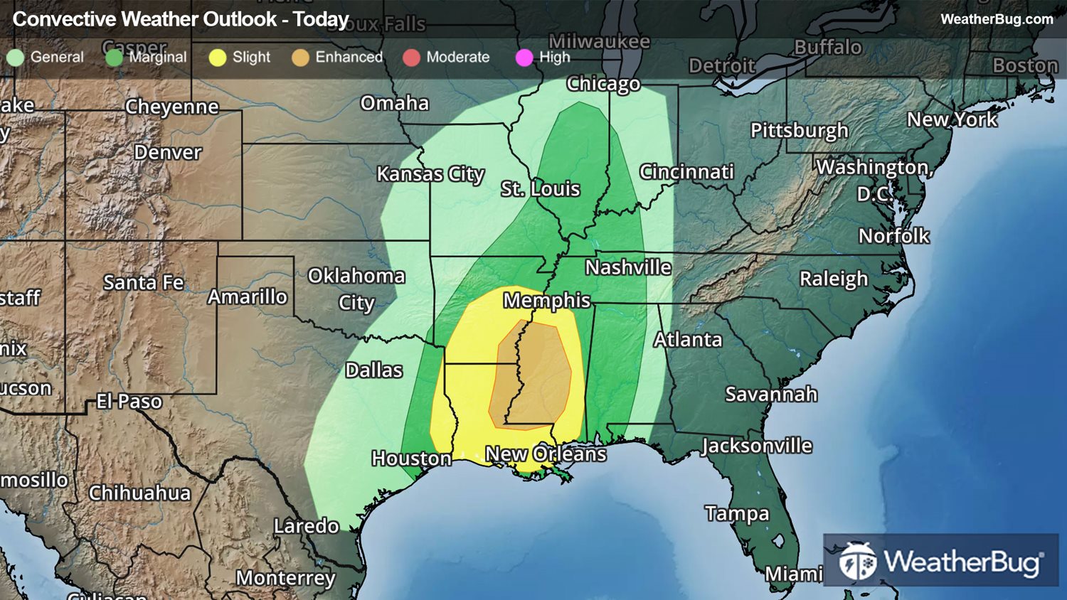 Dangerous Thunderstorms Target Deep South | WeatherBug