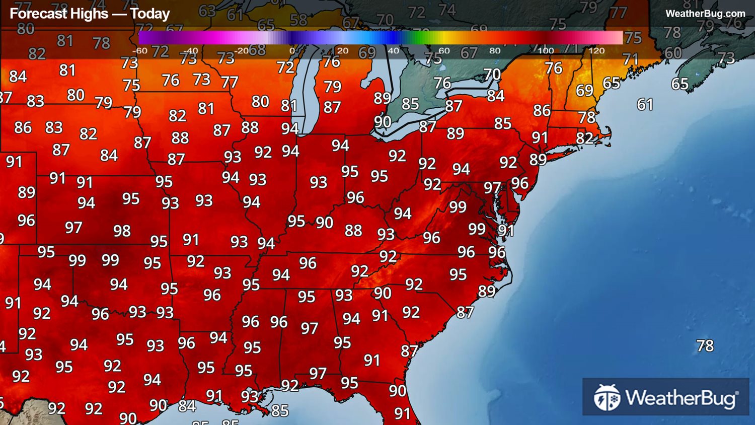 Even Hotter Conditions Hit MidAtlantic, Southeast WeatherBug